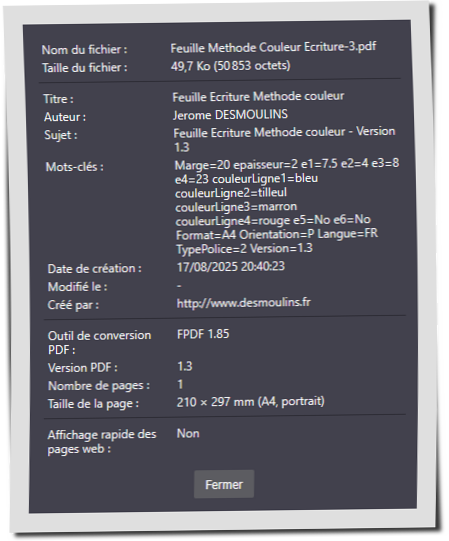 Propriétés du fichier PDF de lignes Seyes généré sur www.desmoulins.fr